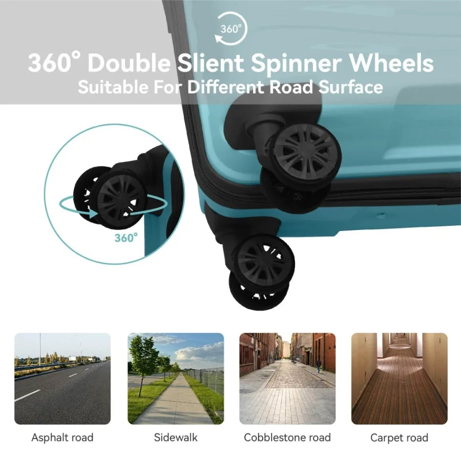 3-Piece Hardside Luggage Set – Spinner Wheels & Scratch-Resistant