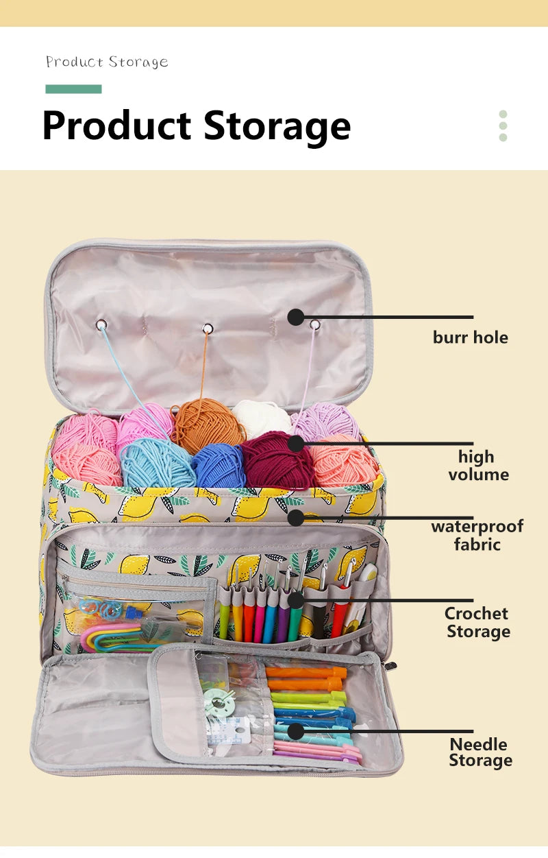 Waterproof Yarn Storage Bag – Knitting & Sewing Tote