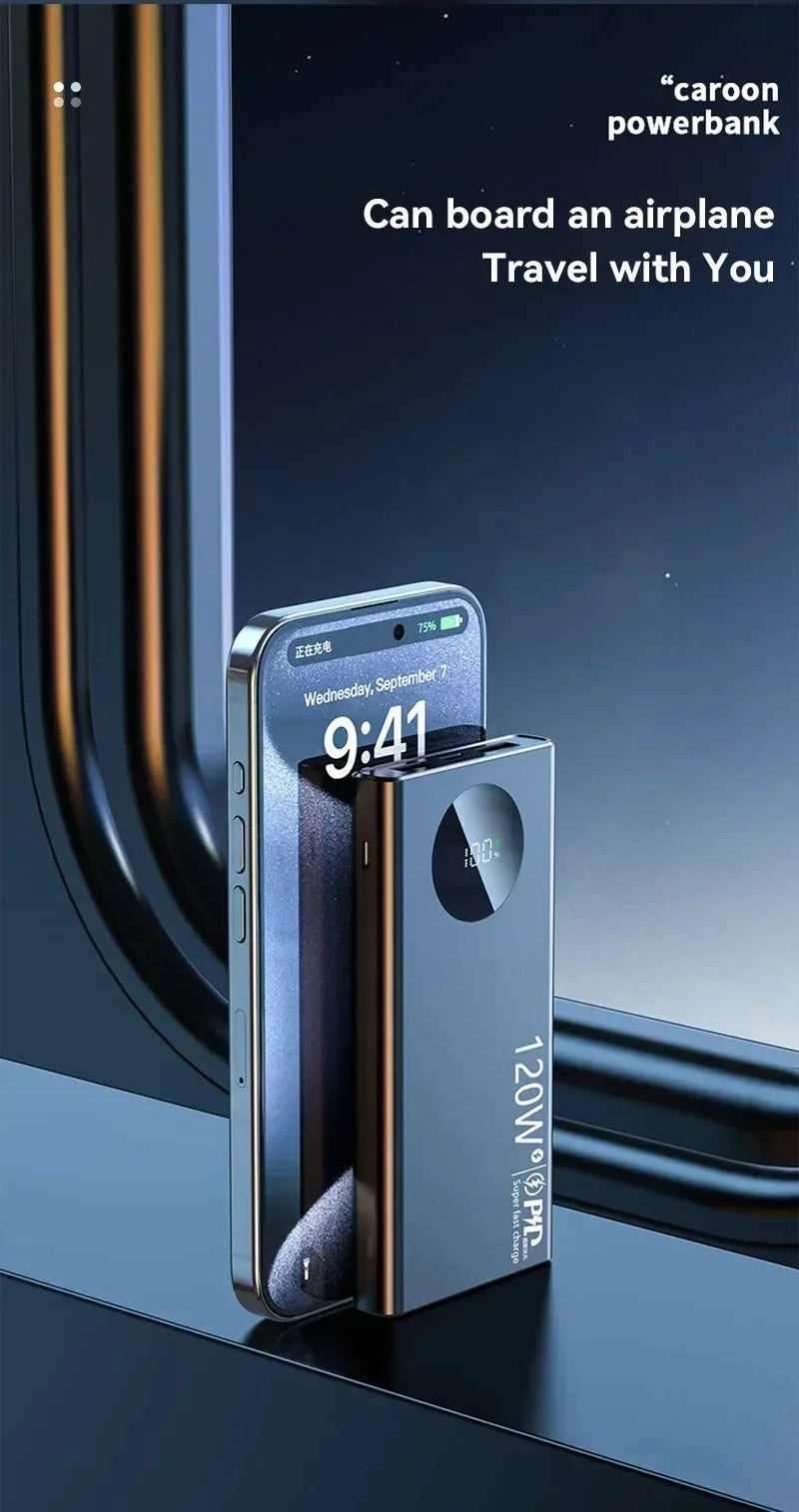 120W 100000mAh High-Capacity Power Bank – Fast Charging
