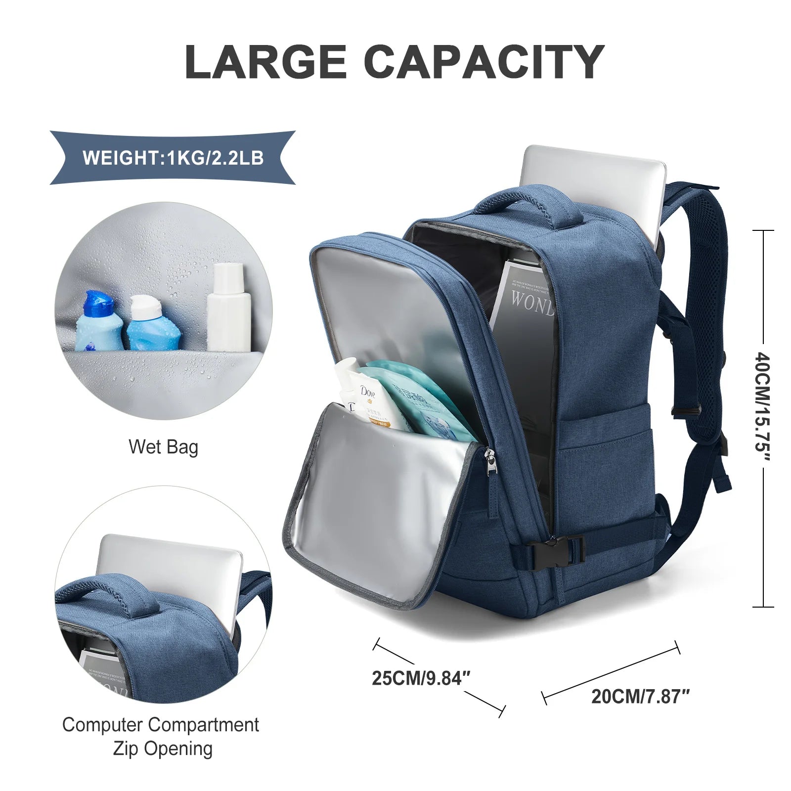 Ryanair Cabin Travel Backpack – 40x20x25cm Carry-On Bag