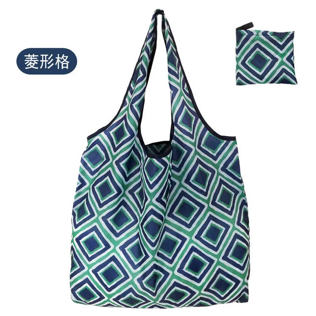 Foldable Reusable Shopping Bag – Eco-Friendly Lemon Print Tote