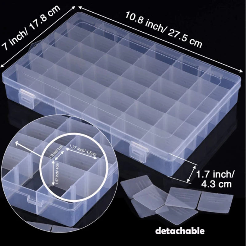 36-Grid Embroidery Floss Organizer Box – with Bobbins & Stickers