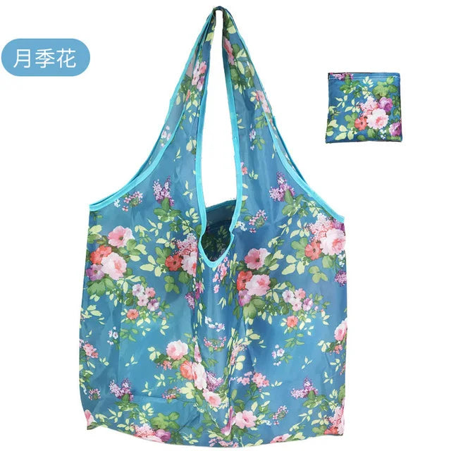 Foldable Reusable Shopping Bag – Eco-Friendly Lemon Print Tote