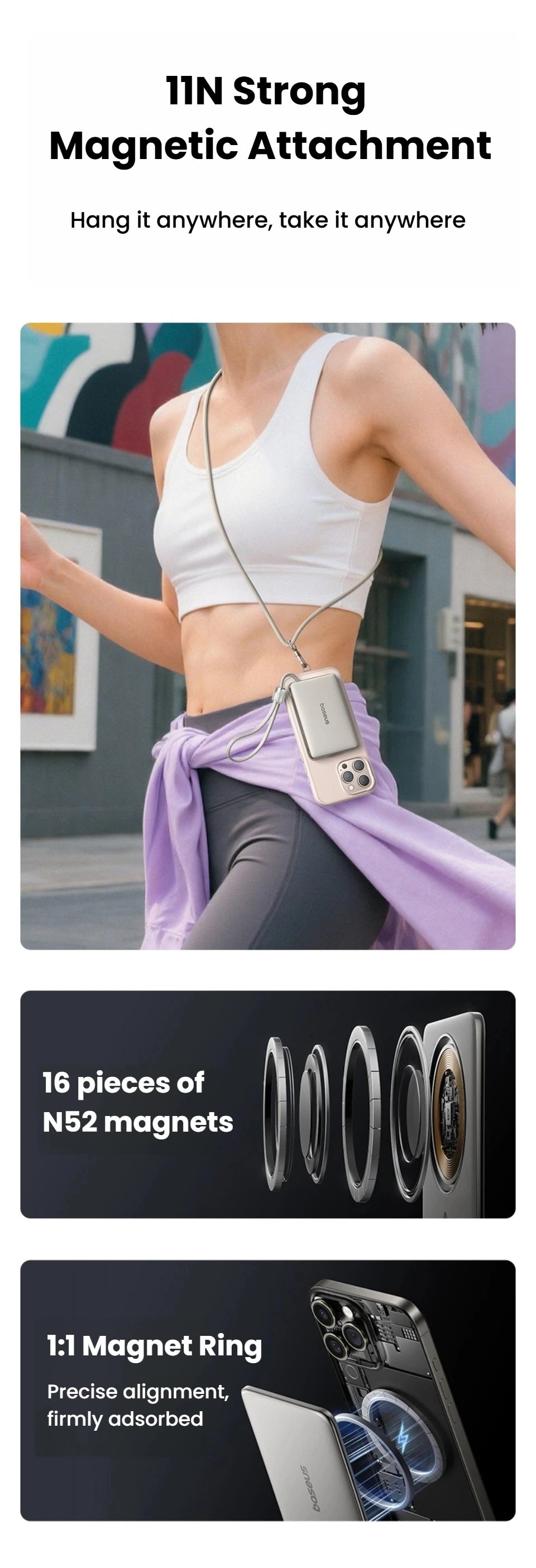 10000mAh Magnetic Power Bank – 15W Wireless & 27W Wired