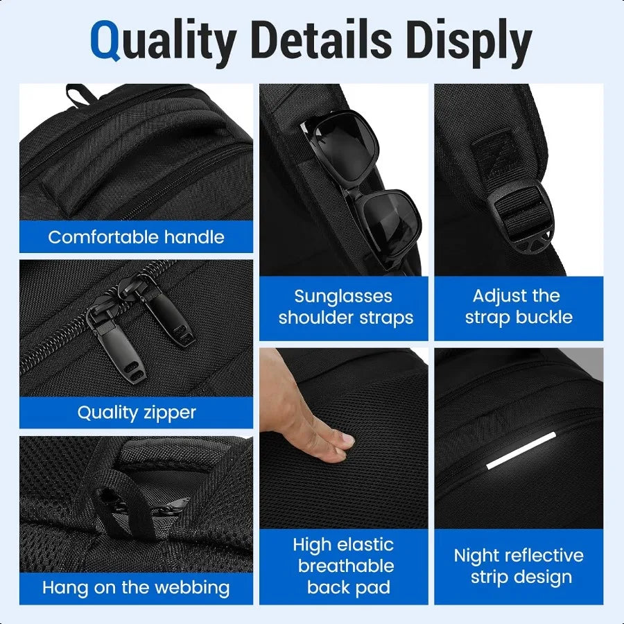 17.3” Business Laptop Backpack – USB Charging Travel Daypack