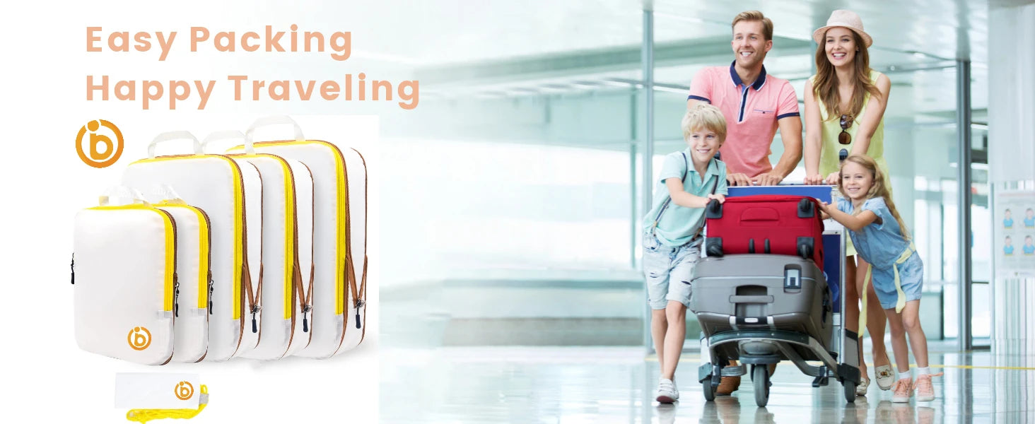 2/6/9 Set Compression Packing Cubes – Waterproof Travel Organizer Bags