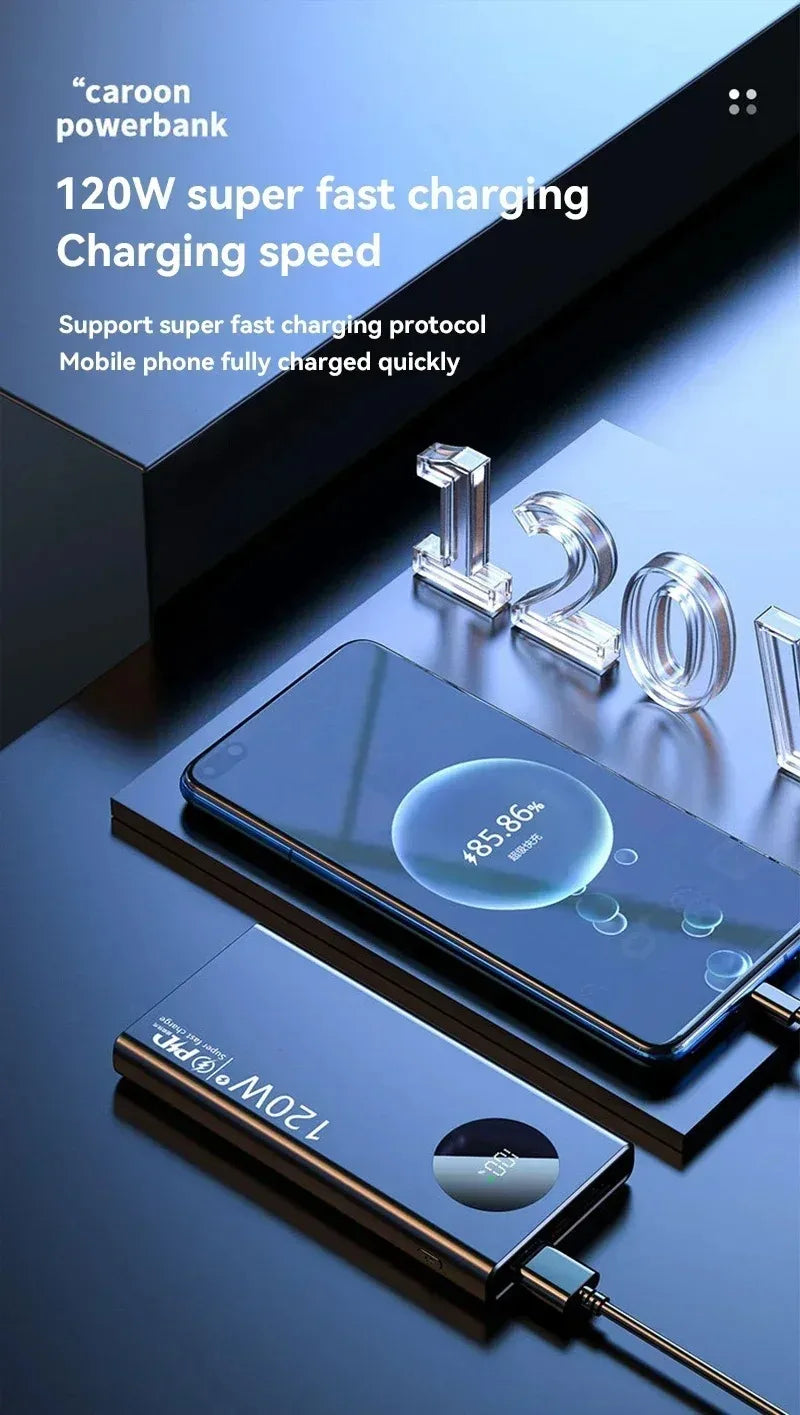 120W 100000mAh High-Capacity Power Bank – Fast Charging