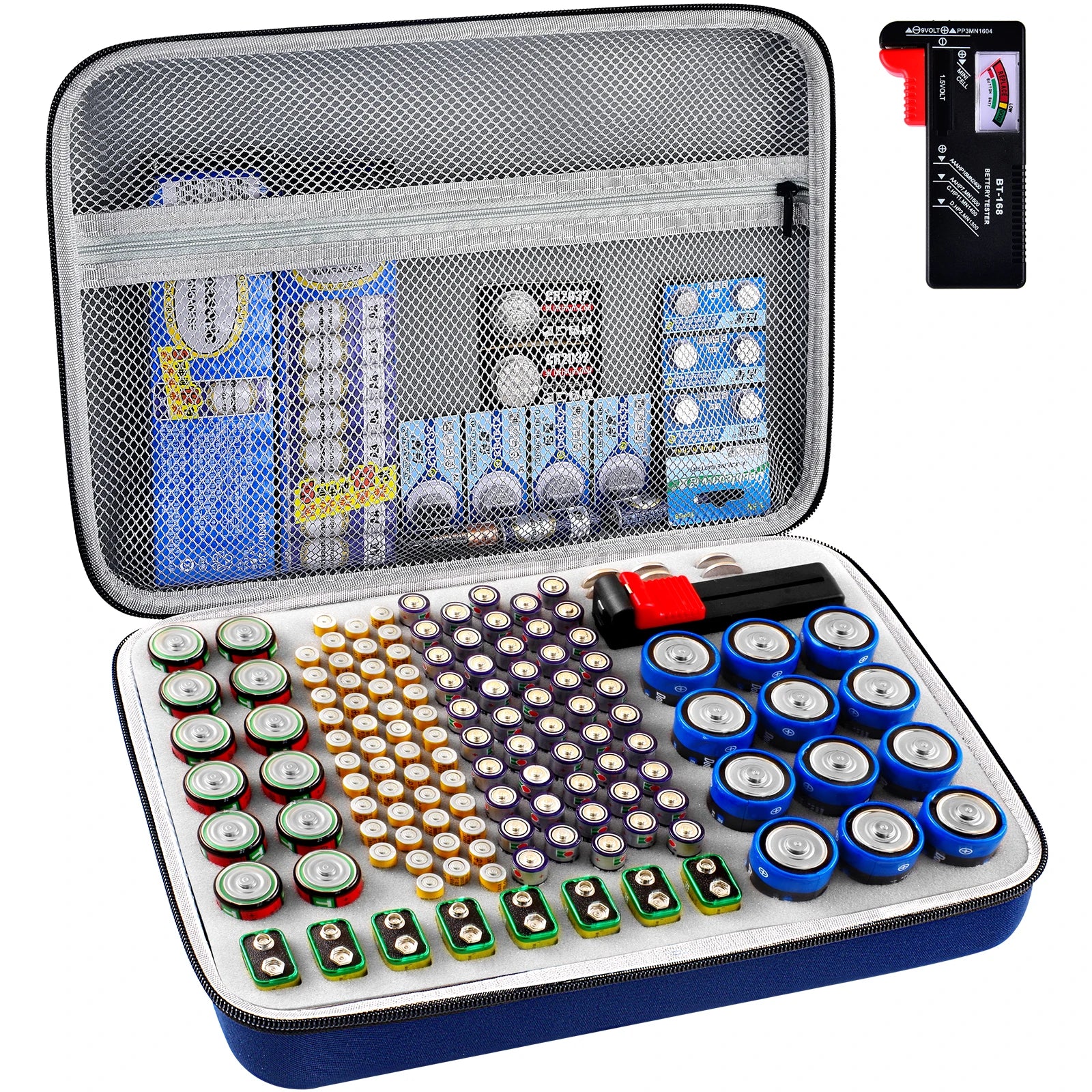 Battery Organizer Case – Storage Box with Tester (Case Only)