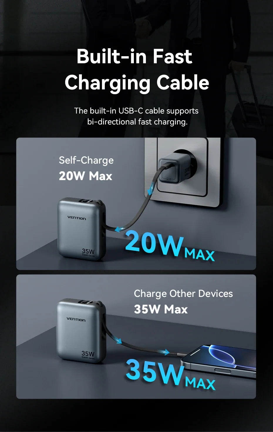 10,000mAh Power Bank – 35W PD Fast Charging