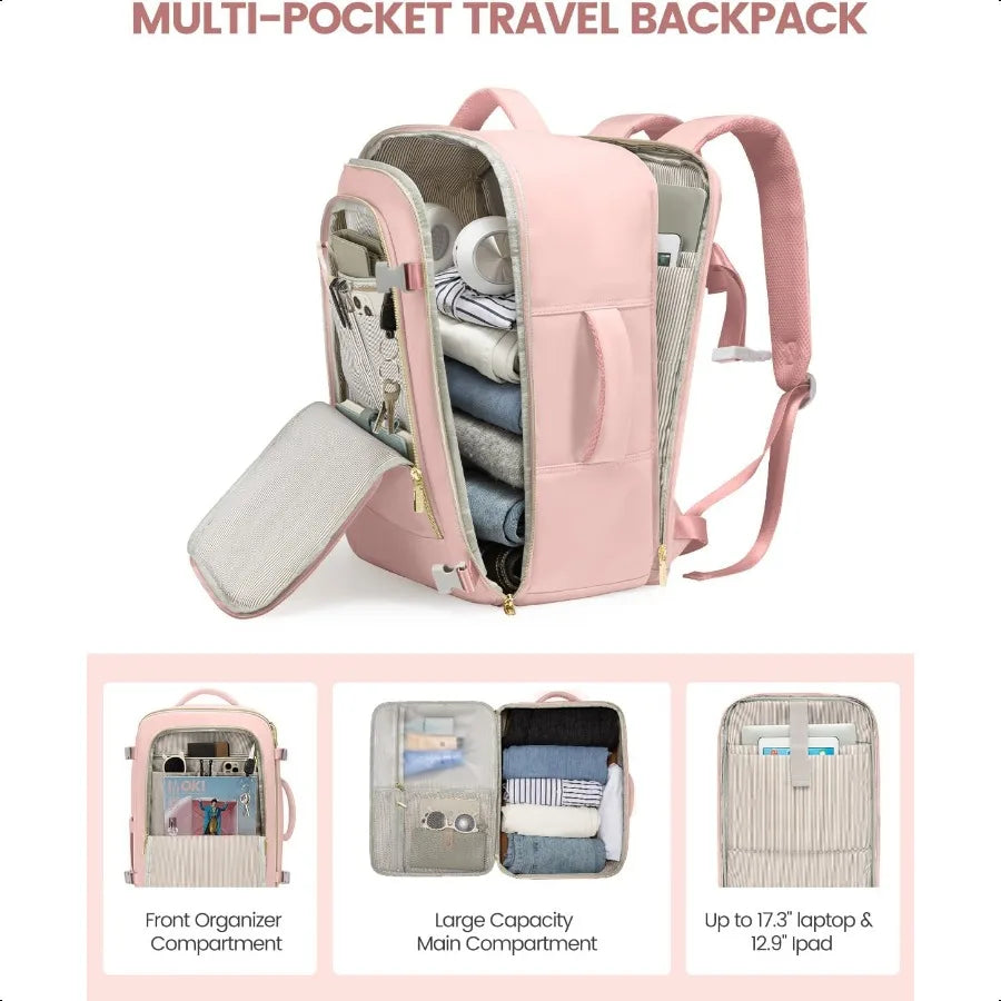 40L Women’s Travel Backpack – Carry-On Laptop Bag