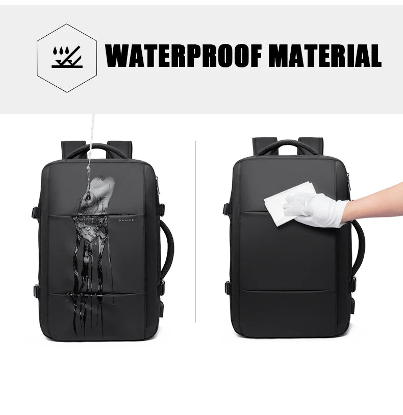 Expandable Men’s Backpack – 17.3” Waterproof Laptop Bag
