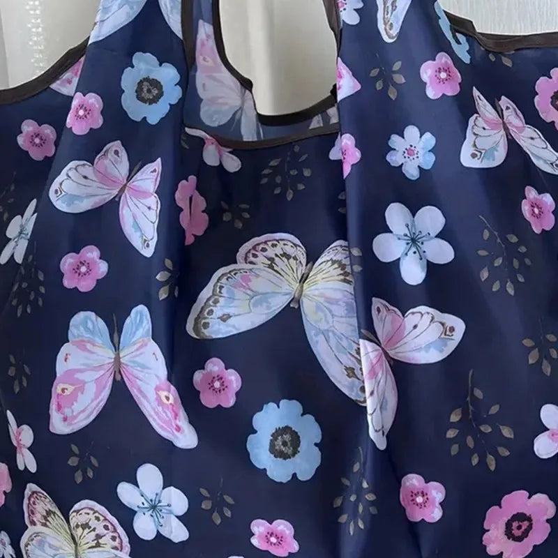Butterfly Flower Folding Shopping Bag – Reusable Eco Tote