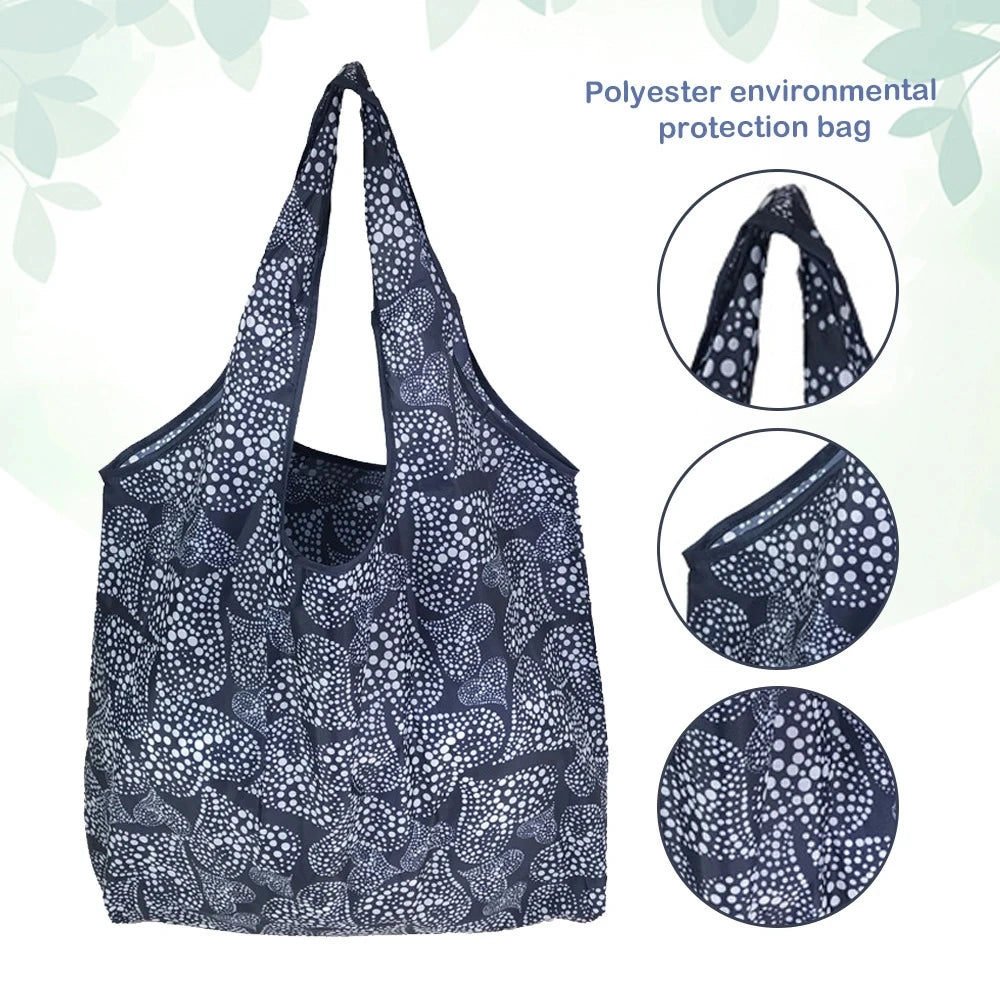 Foldable Reusable Shopping Bag – Eco-Friendly Lemon Print Tote