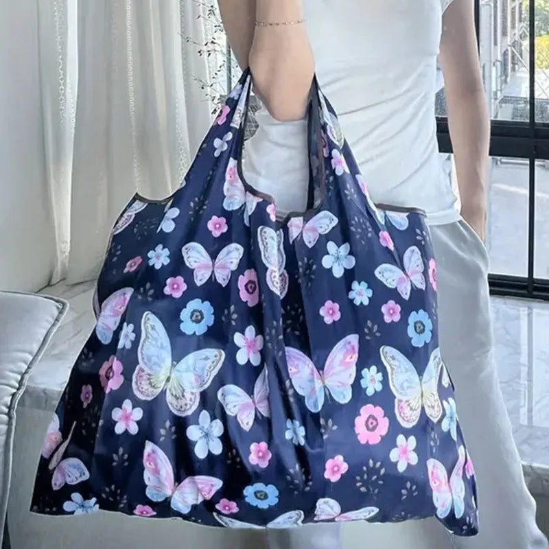 Butterfly Flower Folding Shopping Bag – Reusable Eco Tote