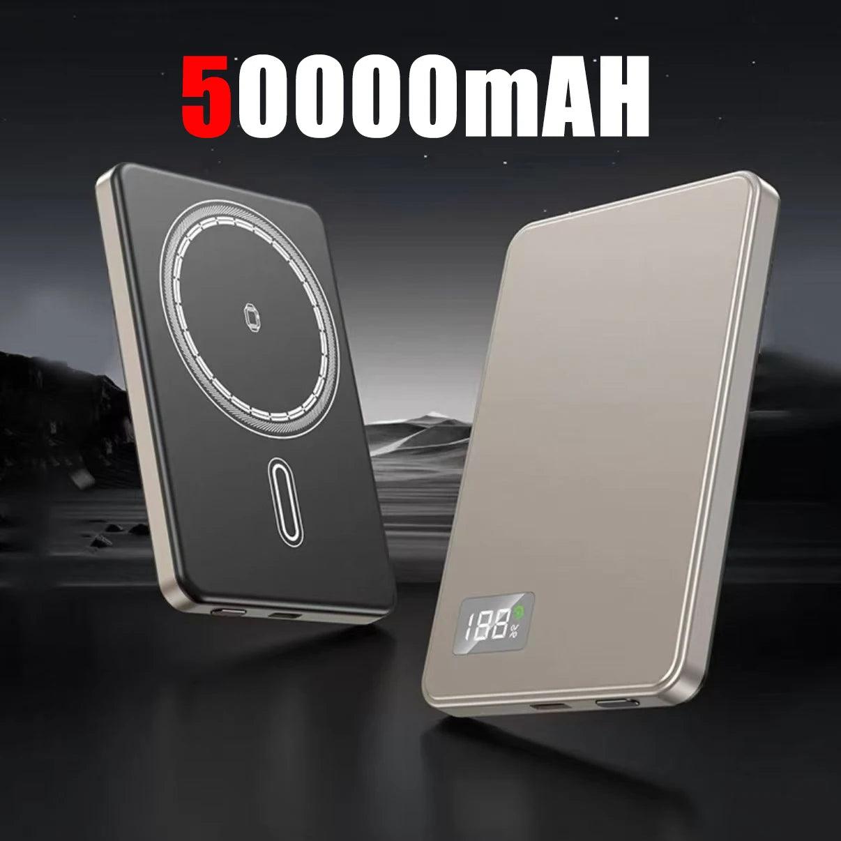 50,000mAh Magnetic Wireless Power Bank – PD 22.5W Fast Charging