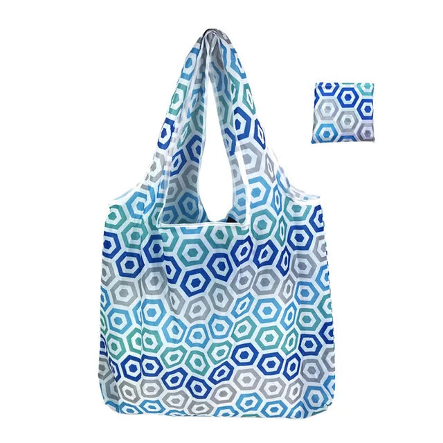 Foldable Reusable Shopping Bag – Eco-Friendly Lemon Print Tote