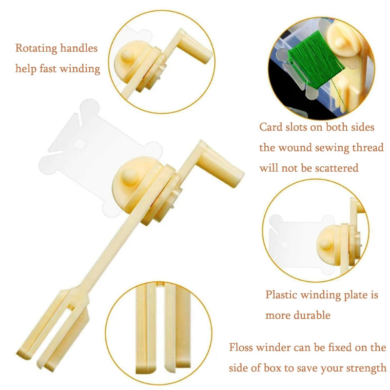 36-Grid Embroidery Floss Organizer Box – with Bobbins & Stickers