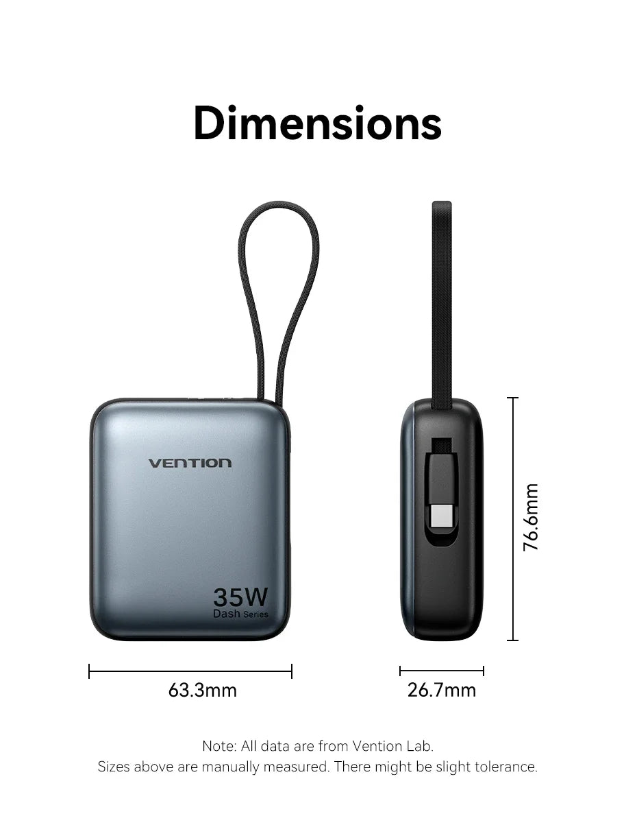 10,000mAh Power Bank – 35W PD Fast Charging
