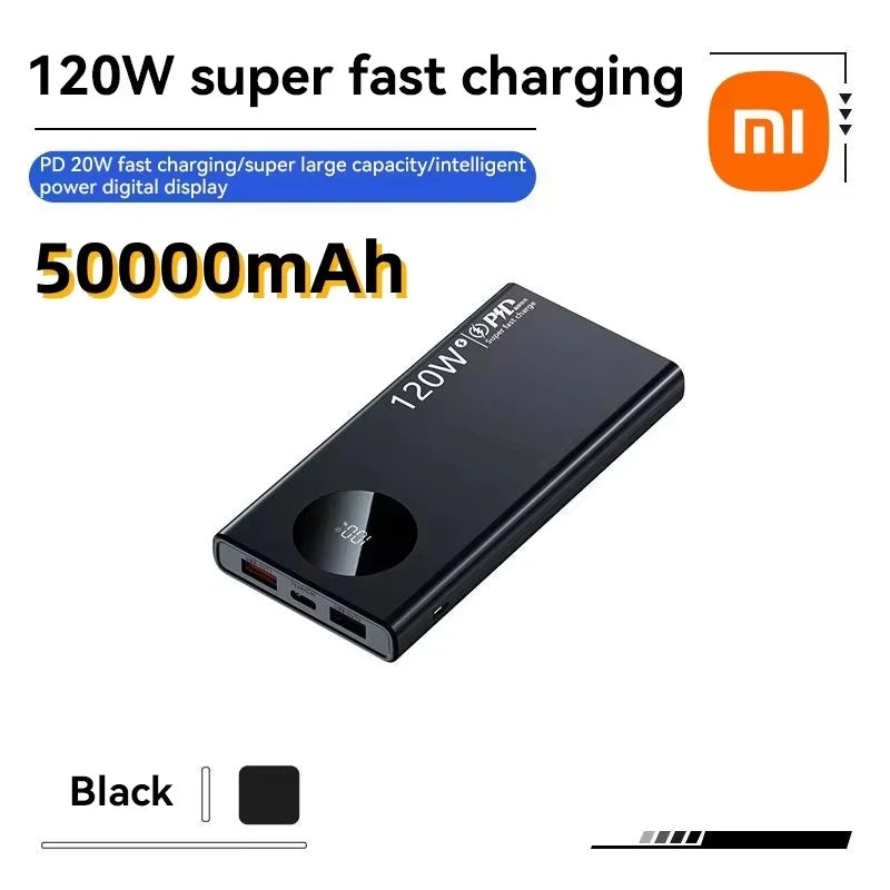 120W 500000mAh High-Capacity Power Bank – Fast Charging