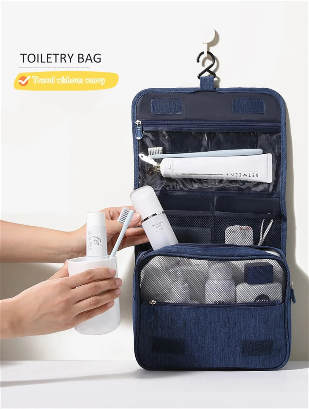 Portable Hanging Toiletry Bag – Waterproof Travel Washbag