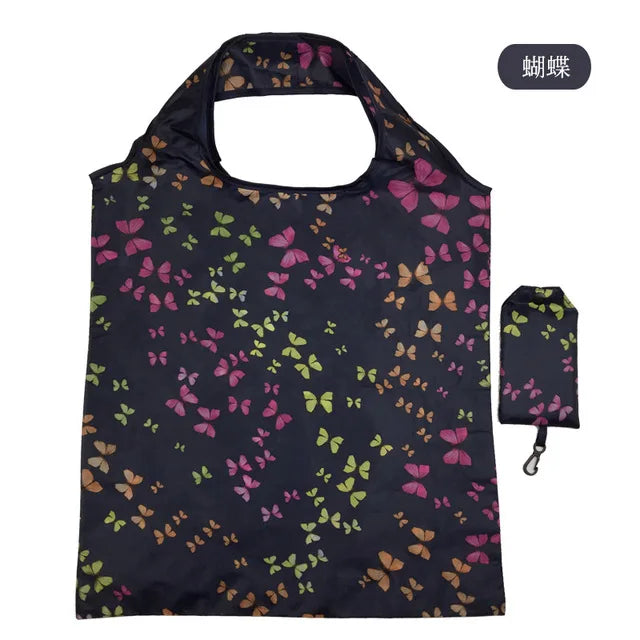 Foldable Reusable Shopping Bag – Eco-Friendly Lemon Print Tote
