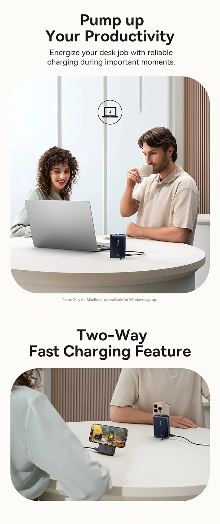 Qi2 45W 10000mAh Magnetic Power Bank – MagSafe Fast Charging