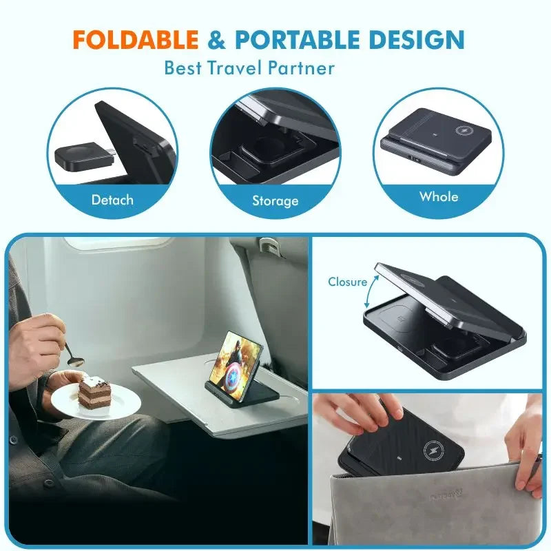 3-in-1 Wireless Charger Stand – Foldable Fast Charging Dock