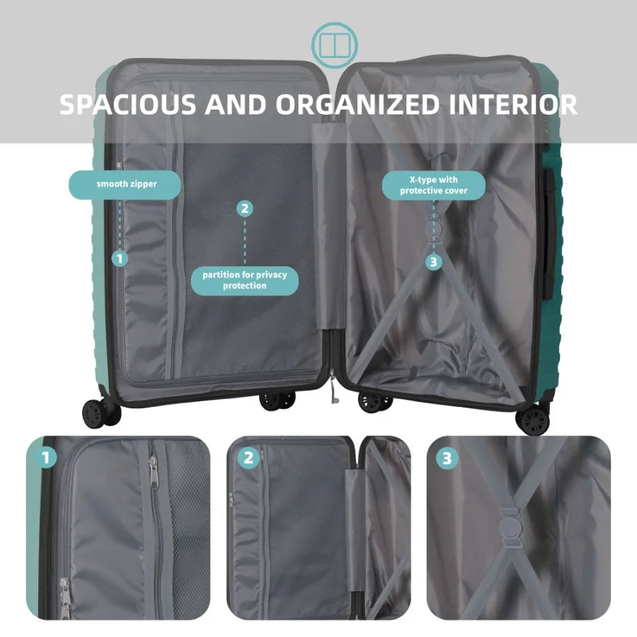 3-Piece Hardside Luggage Set – Spinner Wheels & Scratch-Resistant