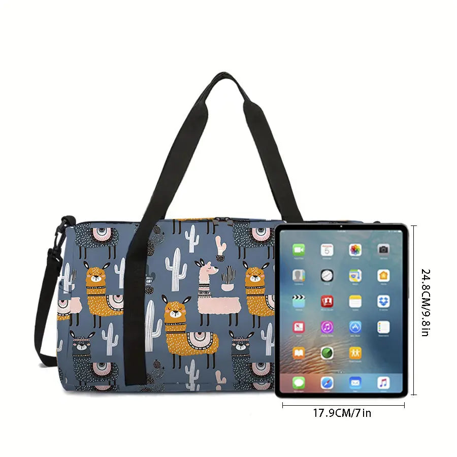 Sheep Pattern 3D Kids Travel Duffel Bag – Large Capacity