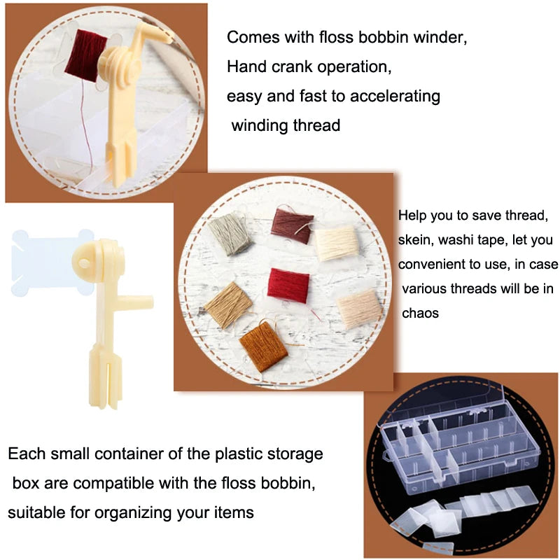 36-Grid Embroidery Floss Organizer Box – with Bobbins & Stickers