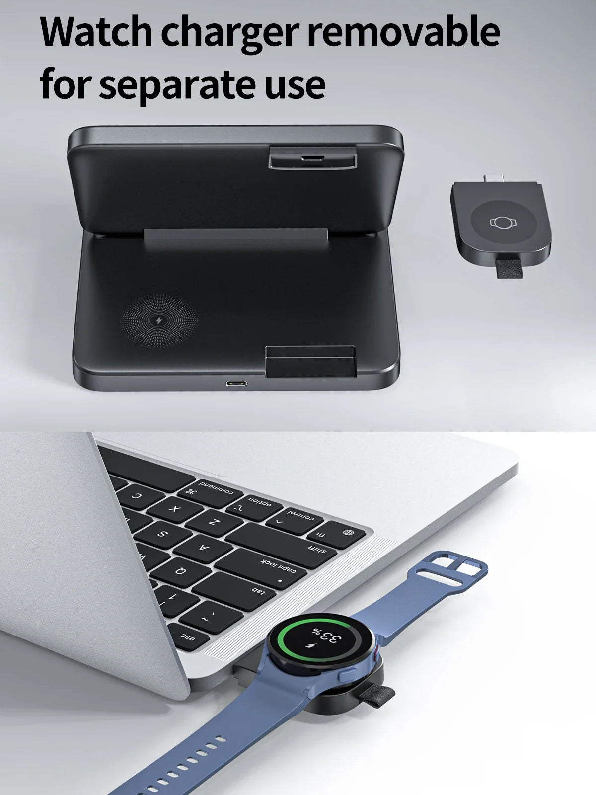 3-in-1 Wireless Charger Stand – Foldable Fast Charging Dock