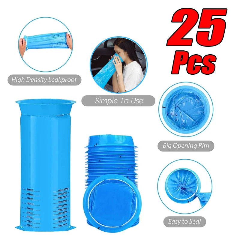 Disposable Travel Vomit Bags – 1000ML Portable Sick Bags