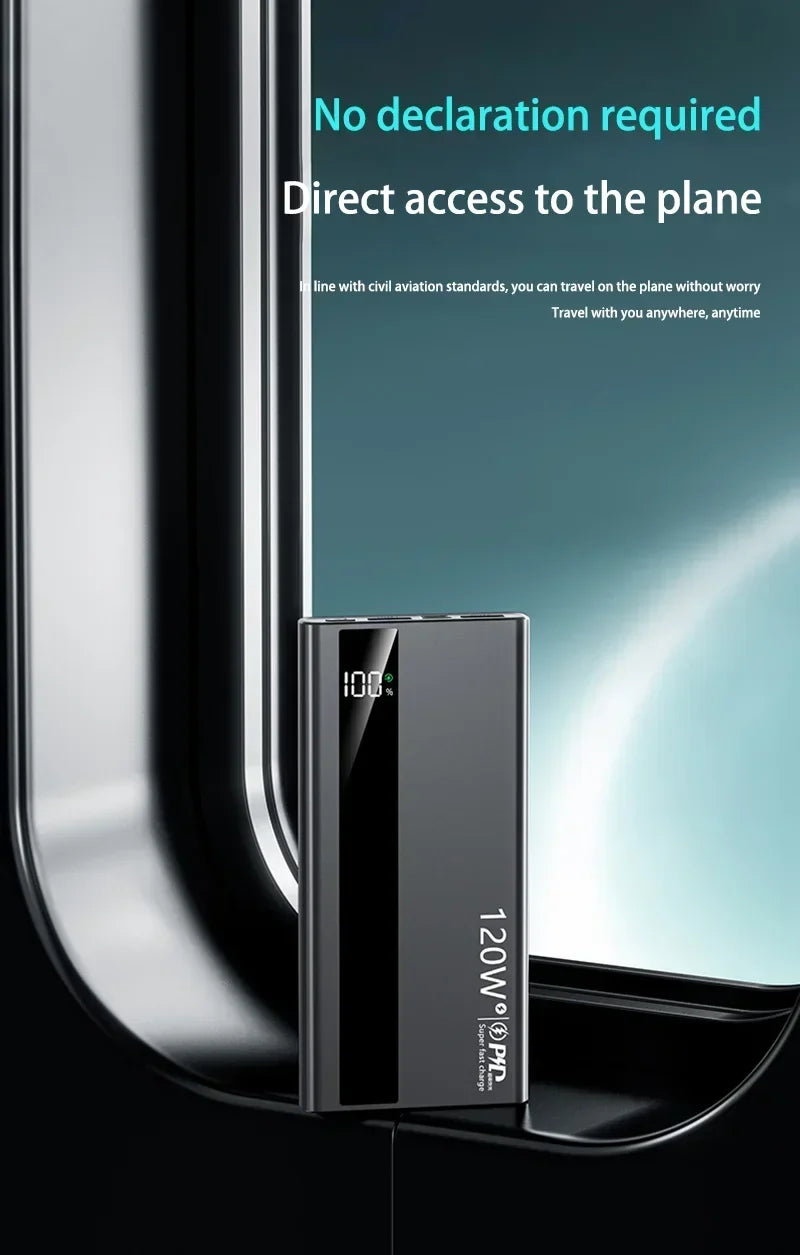 120W 500,000mAh High-Capacity Power Bank – Super Fast Charging