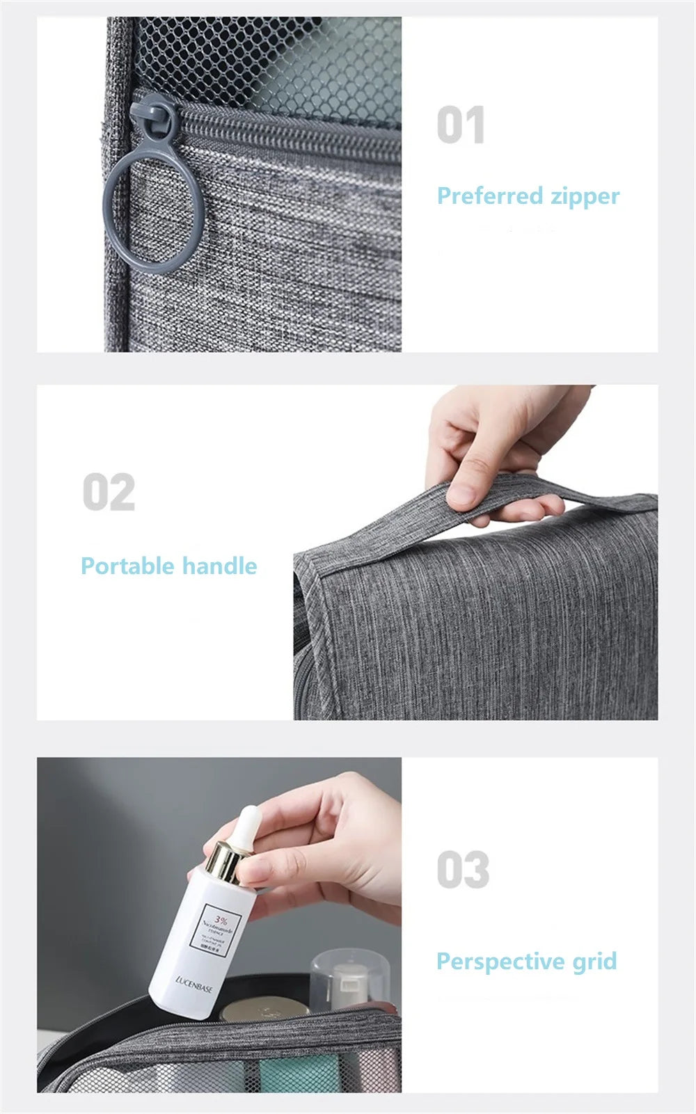 Portable Hanging Toiletry Bag – Waterproof Travel Washbag