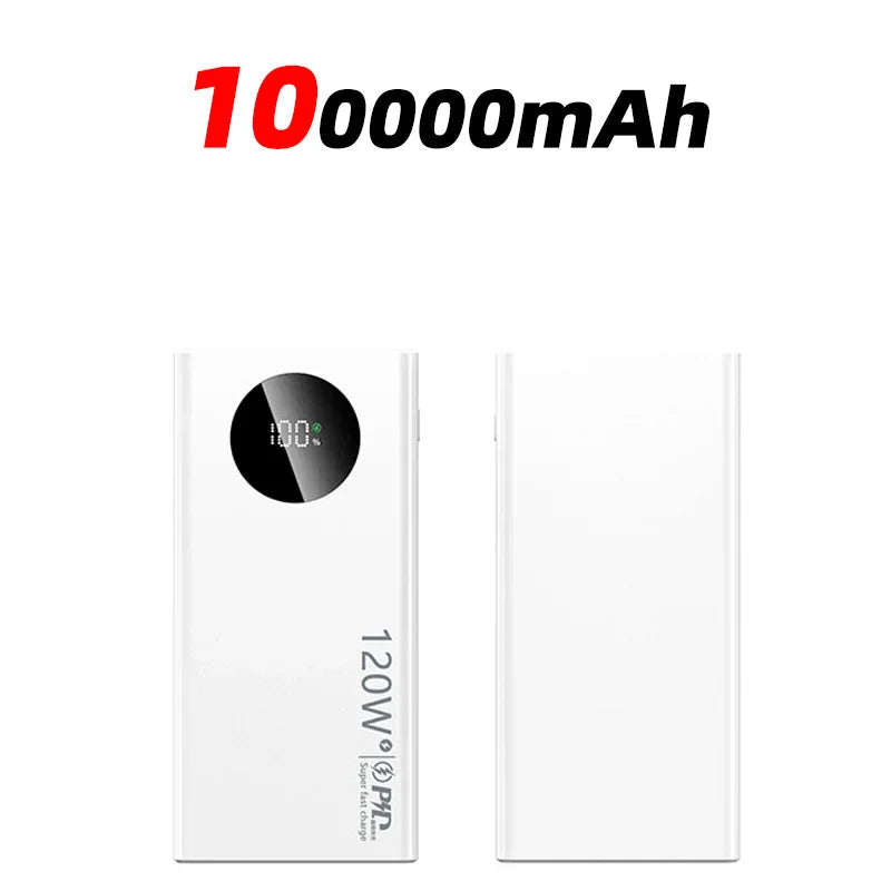 120W 100000mAh High-Capacity Power Bank – Fast Charging
