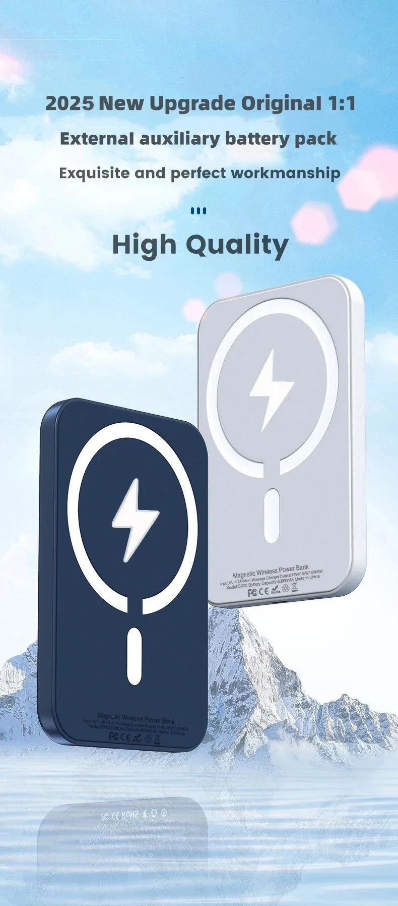 20,000mAh Magnetic Power Bank – 22.5W Wireless Fast Charging