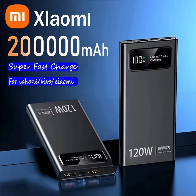 200,000mAh 120W High-Capacity Power Bank – Super Fast Charging