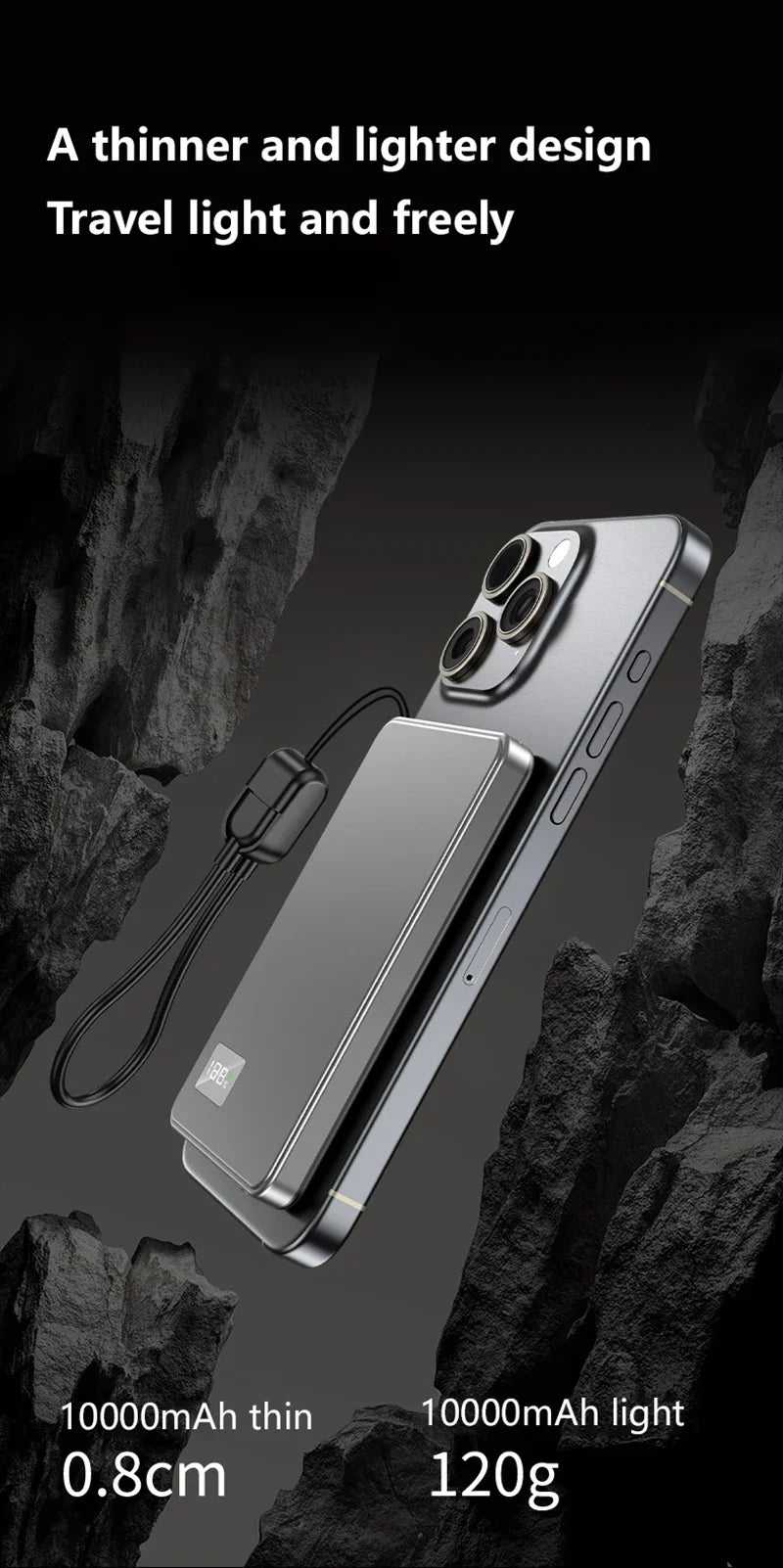 50,000mAh Magnetic Wireless Power Bank – PD 22.5W Fast Charging