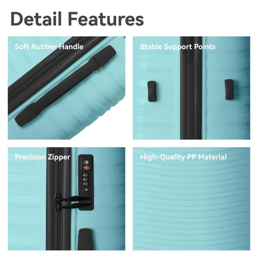 3-Piece Hardside Luggage Set – Spinner Wheels & Scratch-Resistant