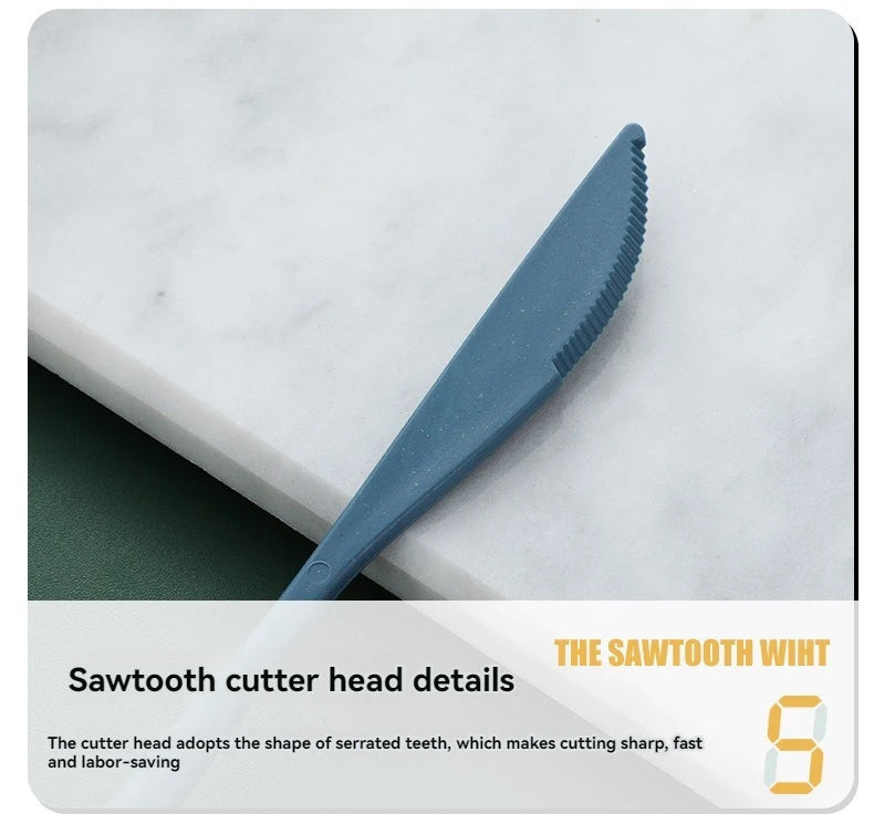 4pcs Portable Wheat Straw Cutlery Set Eco-Friendly Reusable Utensils