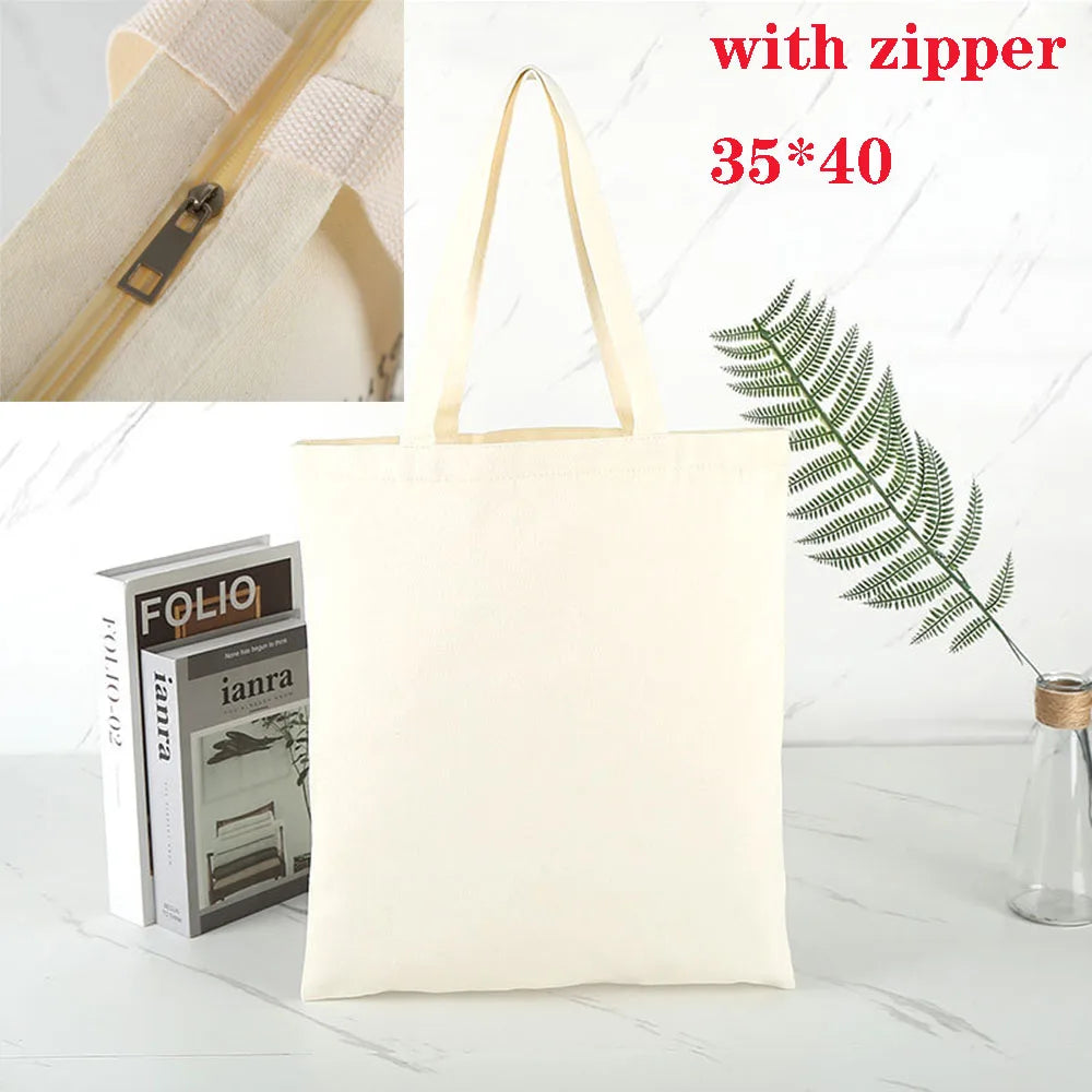 Foldable Canvas Grocery Tote Bag – Eco-Friendly Reusable Shopping Bag