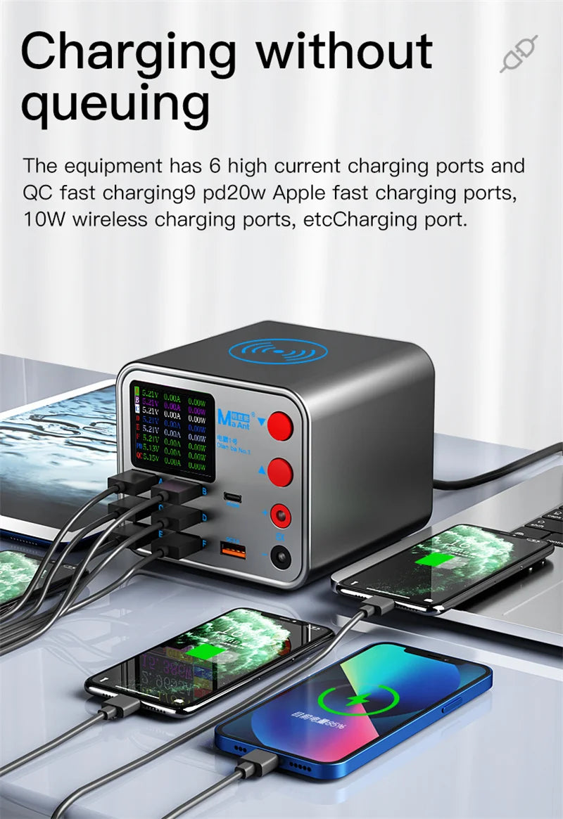 8-Port Multifunction Charger – Smart Wireless Fast Charging