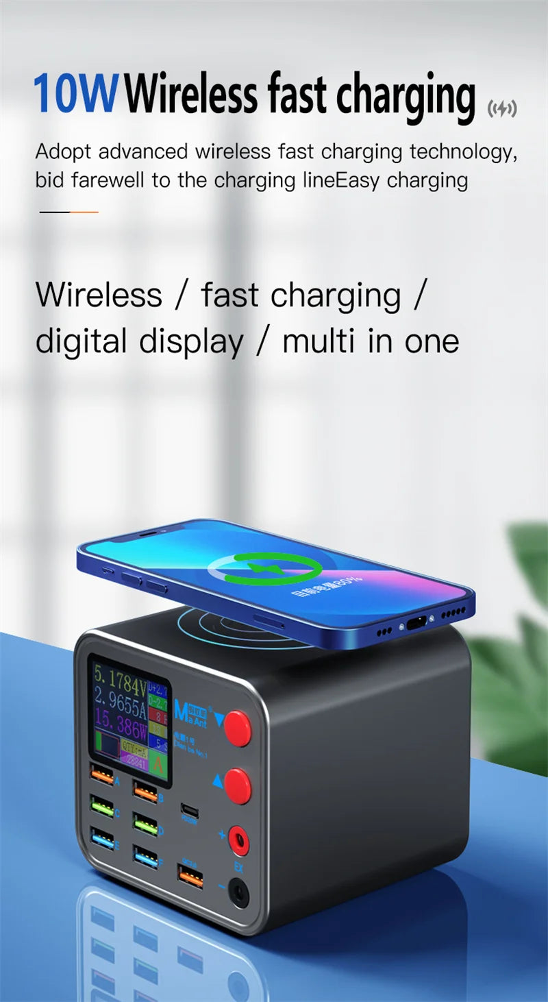 8-Port Multifunction Charger – Smart Wireless Fast Charging