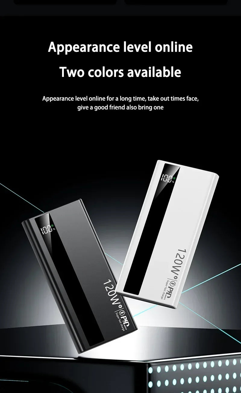 120W 500,000mAh High-Capacity Power Bank – Super Fast Charging