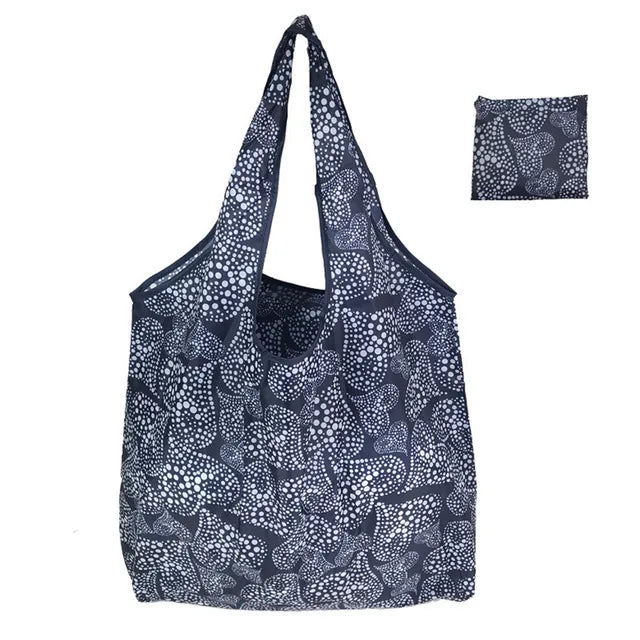 Foldable Reusable Shopping Bag – Eco-Friendly Lemon Print Tote