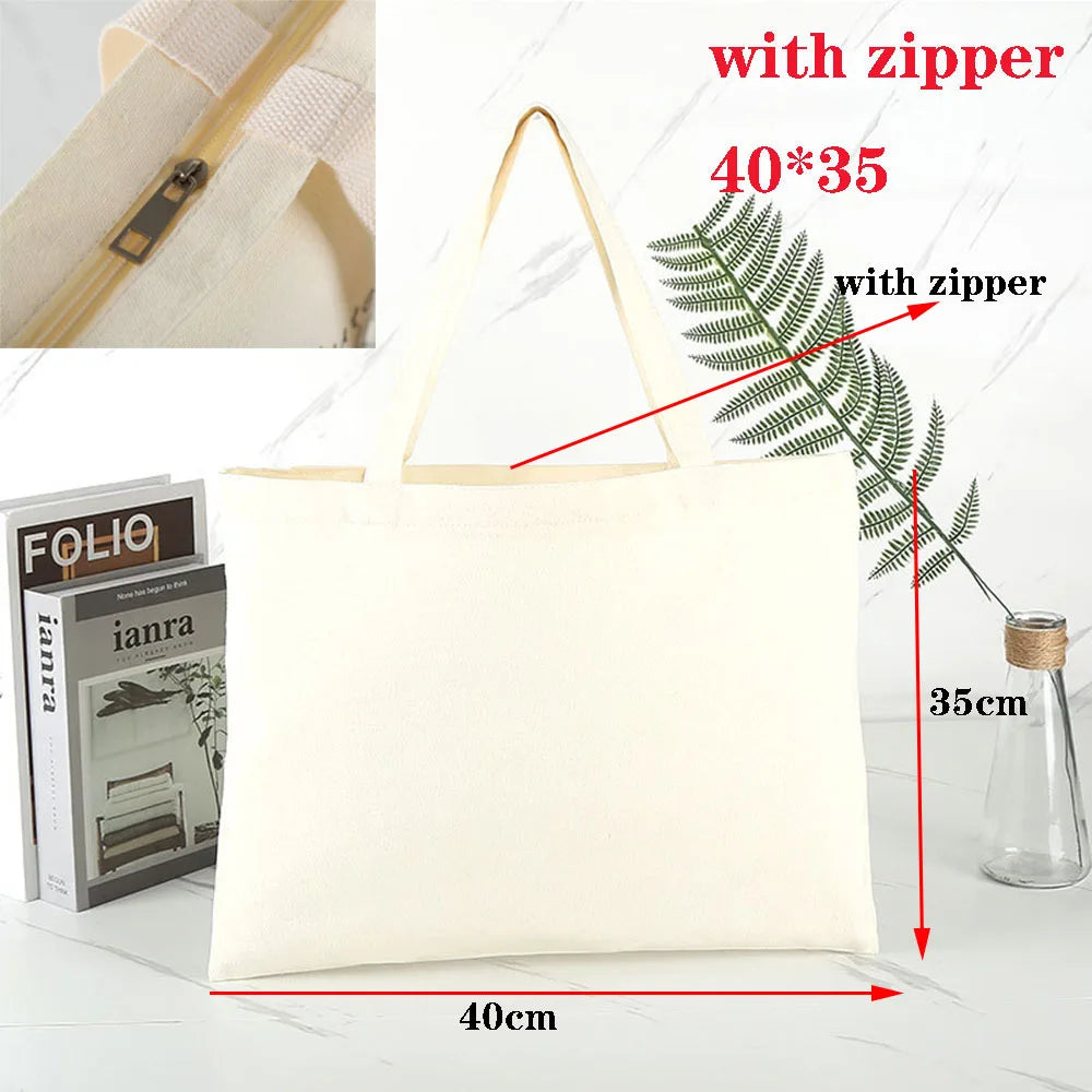 Foldable Canvas Grocery Tote Bag – Eco-Friendly Reusable Shopping Bag
