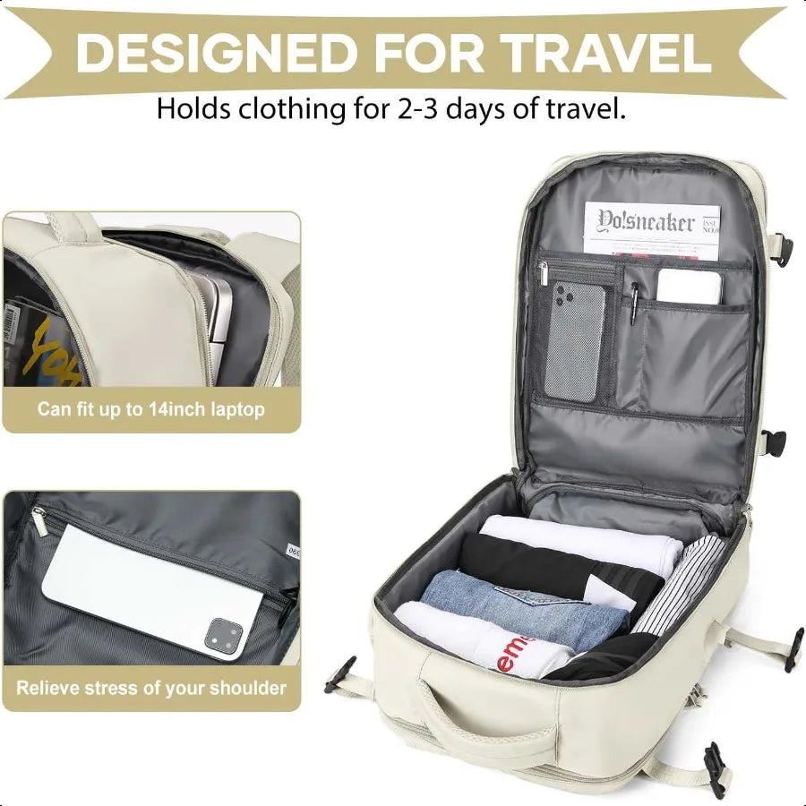 WONHOX Large Travel Backpack – Carry-On Laptop Bag