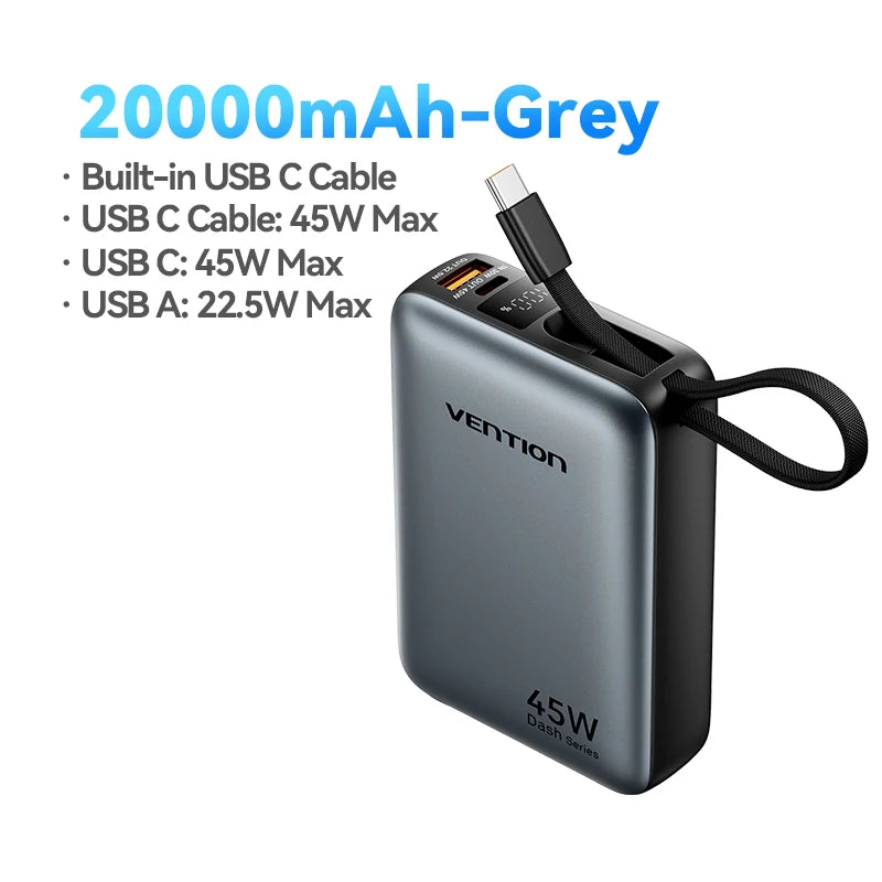 45W 20,000mAh Power Bank – Fast Charging Portable Charger