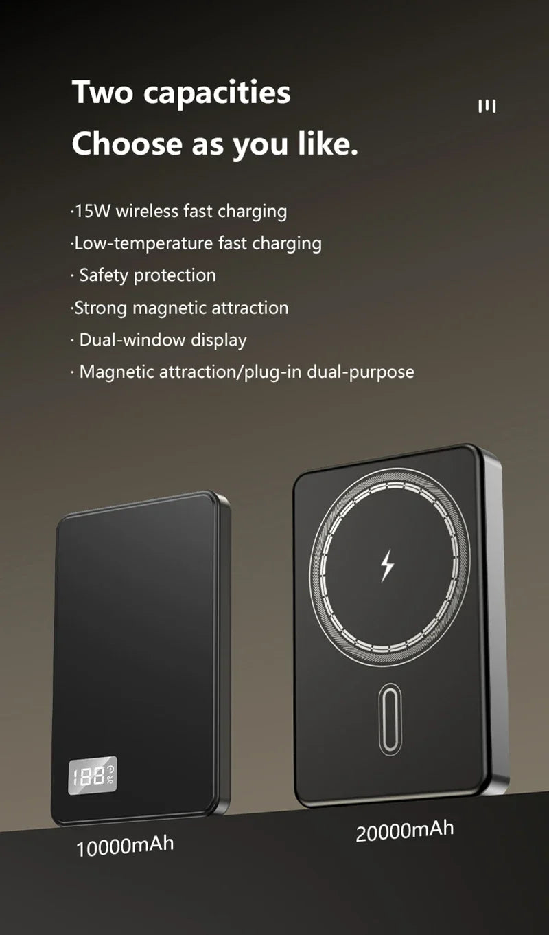 50,000mAh Magnetic Wireless Power Bank – PD 22.5W Fast Charging