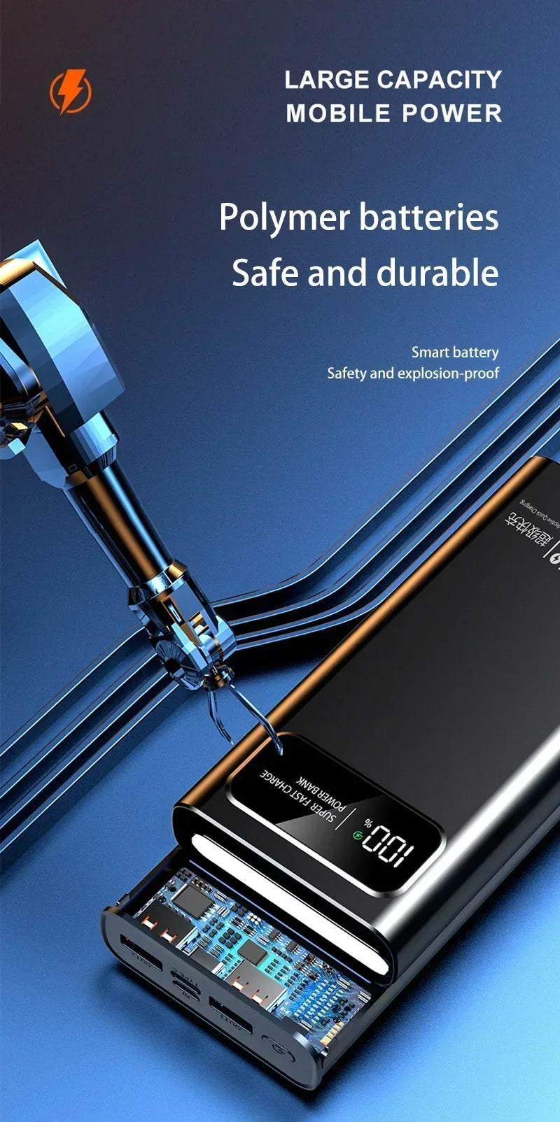 200,000mAh 120W High-Capacity Power Bank – Super Fast Charging